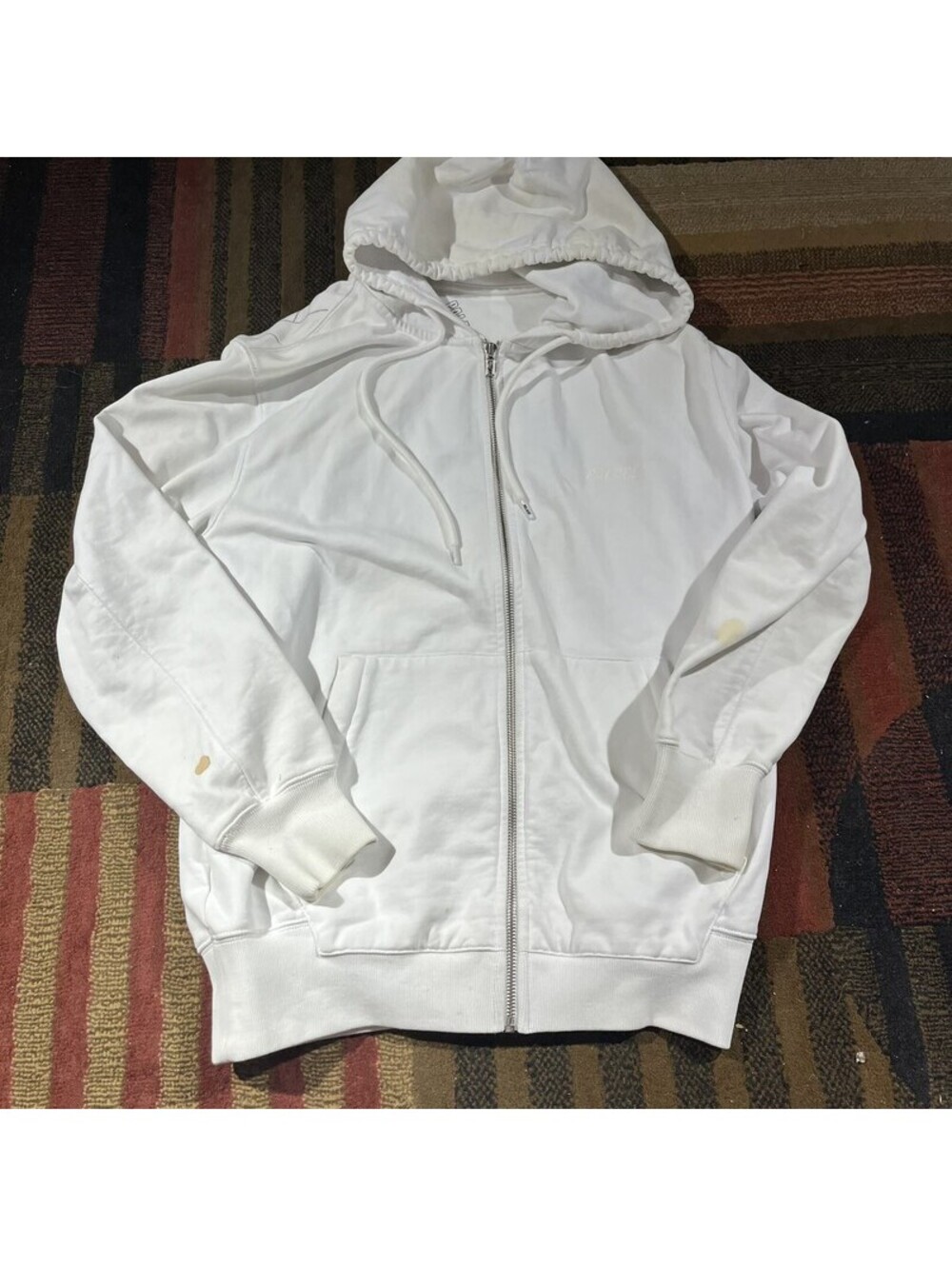 Palace Big Tri-Ferg Zip Hoodie Mens White Graphic Streetwear